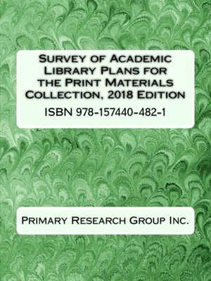 cover image of Survey of Academic Library Plans for the Print Materials Collection
